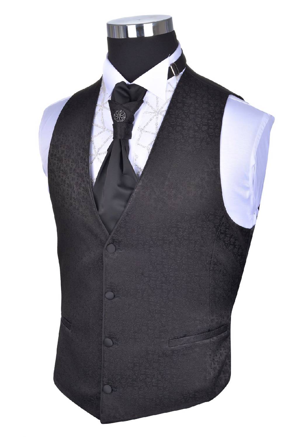 Baggi Abito Baggi Modello Alla Coreana Damascato Slim Fit