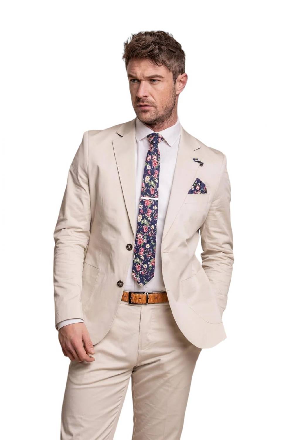 House Of Cavani Abito Beige Cavani In Cotone Stretch Sfoderato