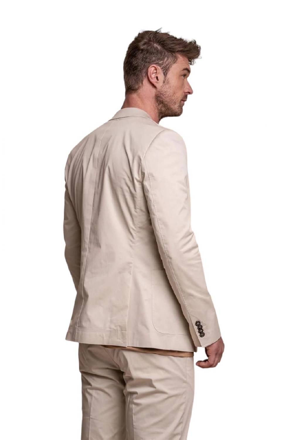 House Of Cavani Abito Beige Cavani In Cotone Stretch Sfoderato