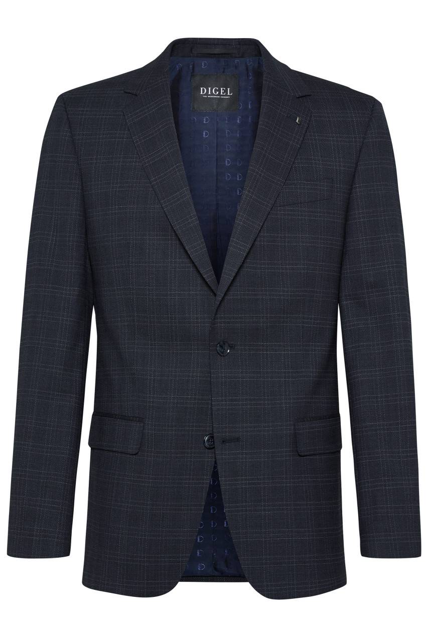 Digel Abito blu a quadri digel drop quattro corto lana stretch comfort