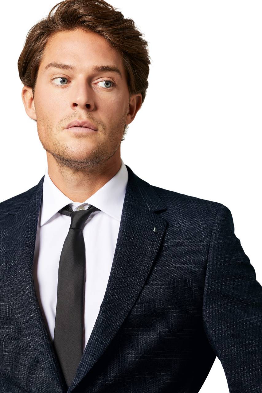 Digel Abito Blu A Quadri Digel Drop Sei Modern Fit Lana Stretch