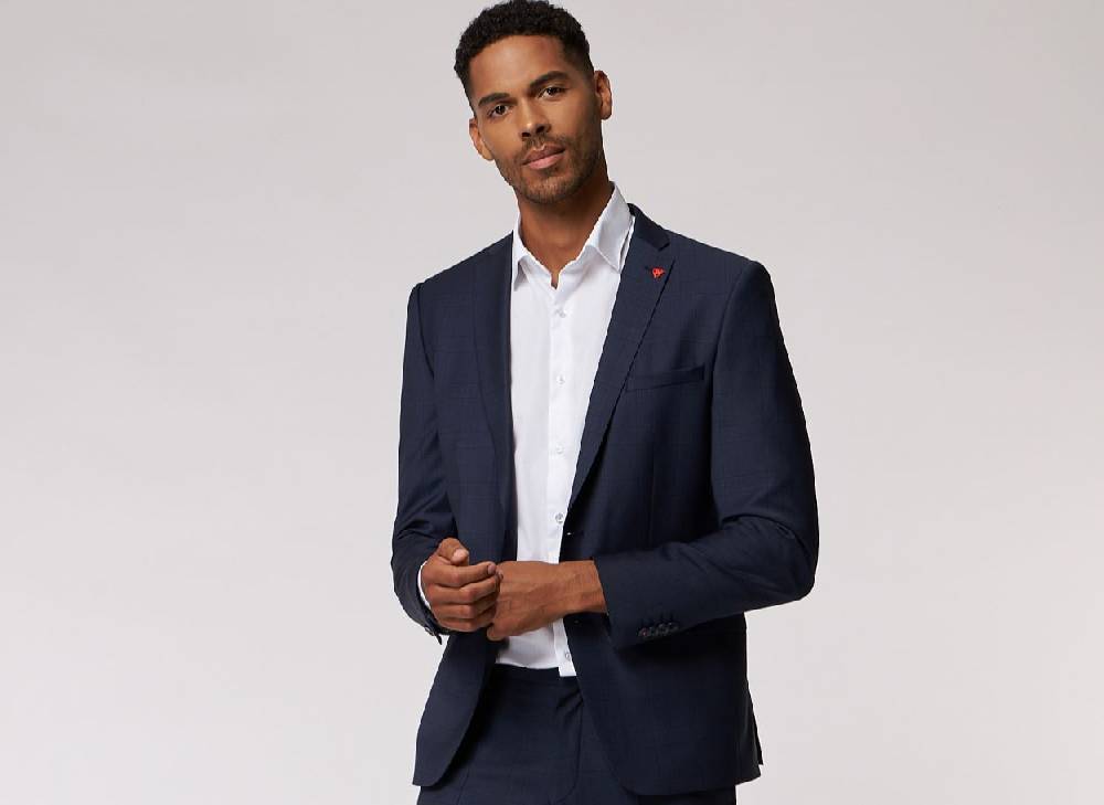 Roy Robson Abito Blu A Quadri Roy Robson Extra Slim Fit In Lana Bi-stretch