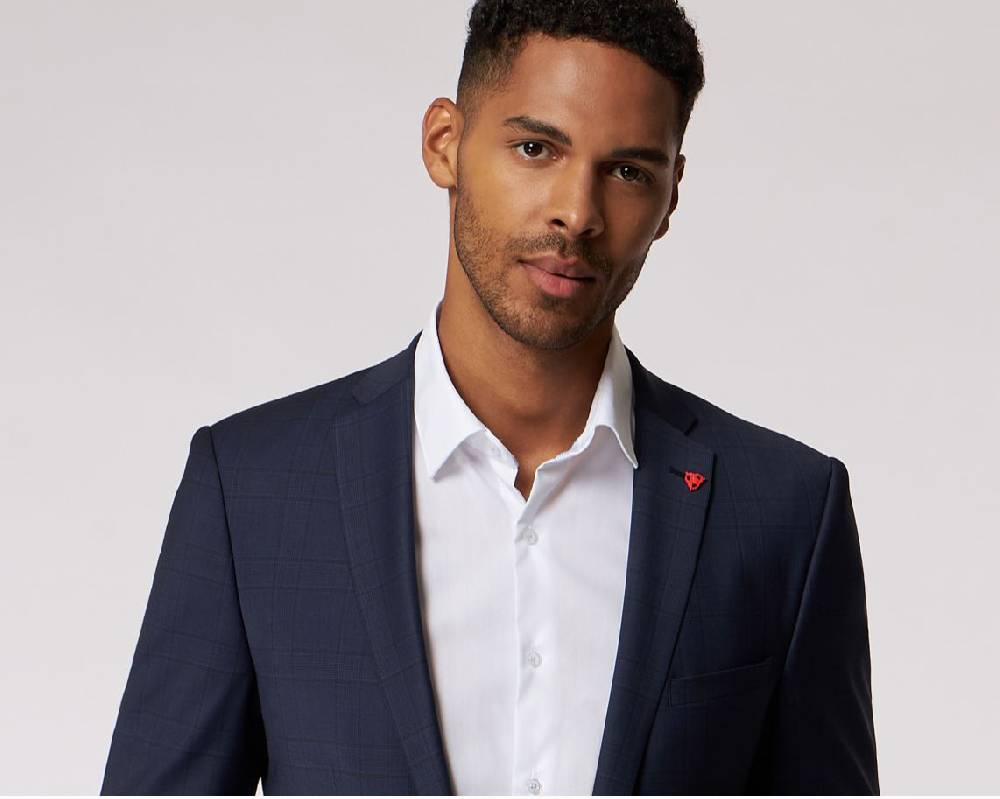 Roy Robson Abito Blu A Quadri Roy Robson Extra Slim Fit In Lana Bi-stretch