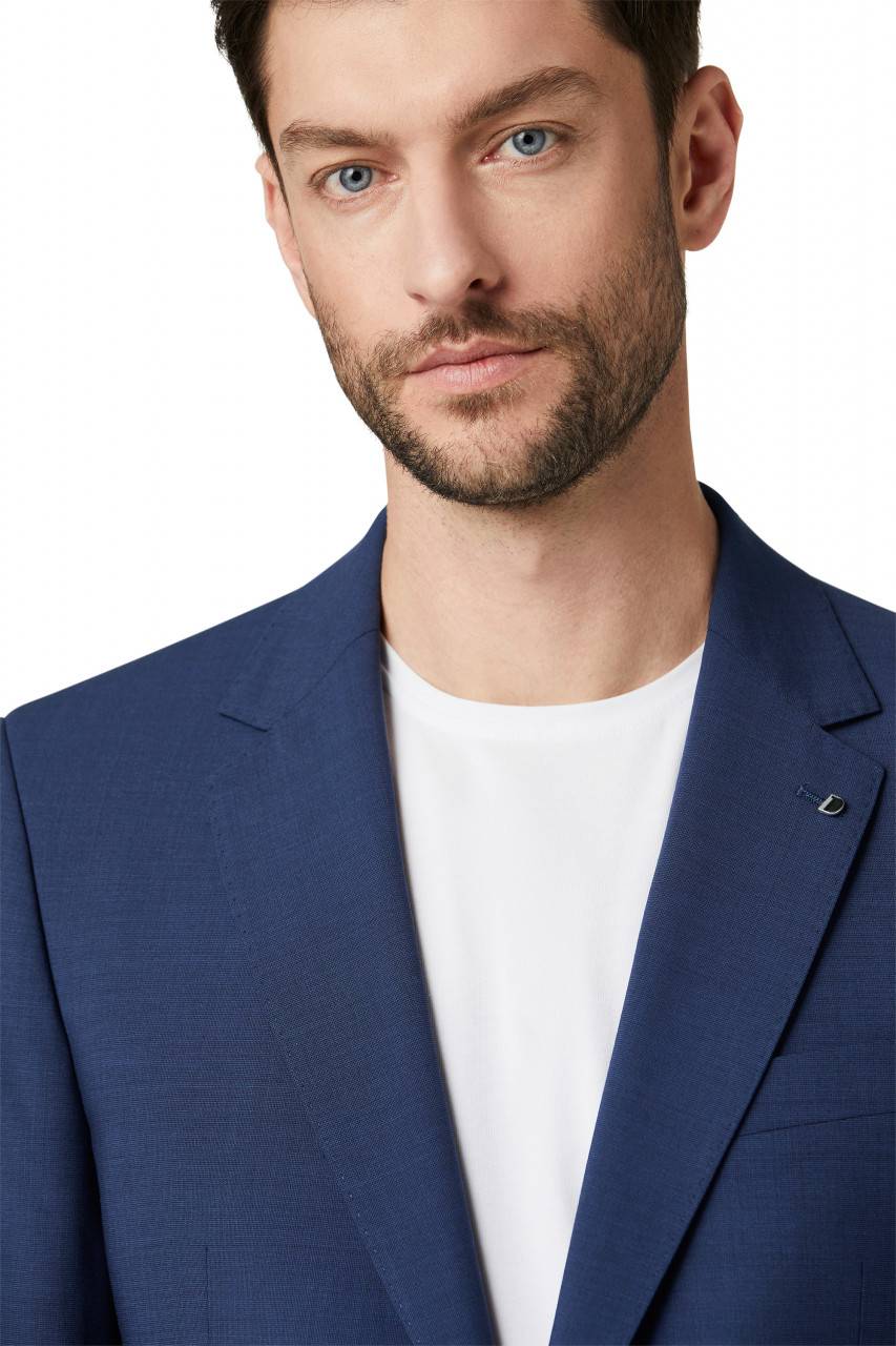 Digel Abito Blu Digel Lana Stretch Marzotto Drop Quattro Corto