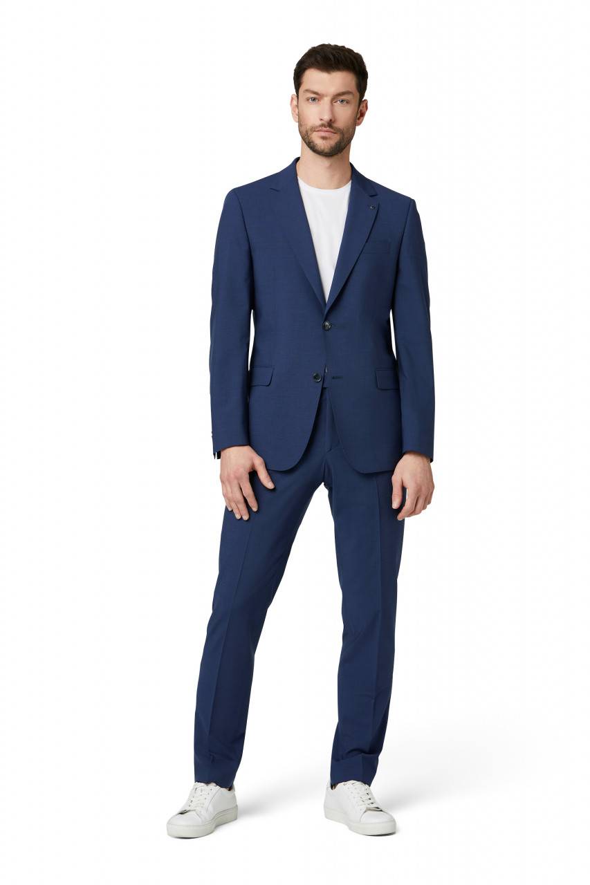 Digel Abito Blu Digel Lana Stretch Marzotto Drop Quattro Corto