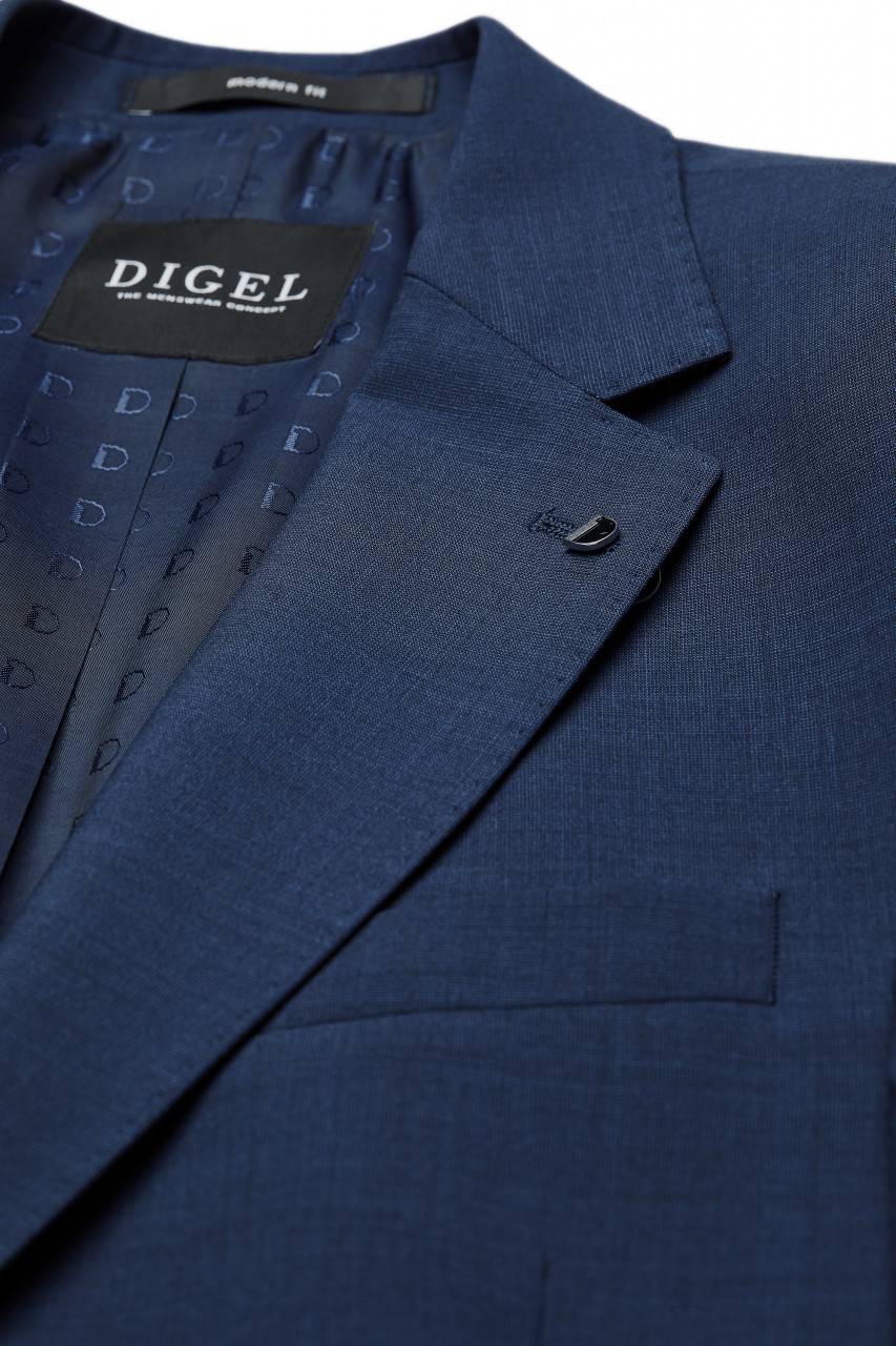 Digel Abito Blu Digel Lana Stretch Marzotto Drop Quattro Corto