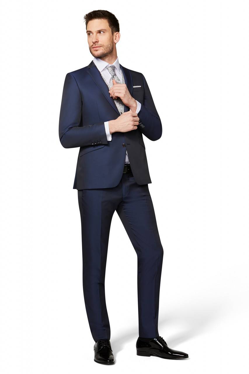 Digel Abito blu elegante slim fit digel ceremony completo con gilet