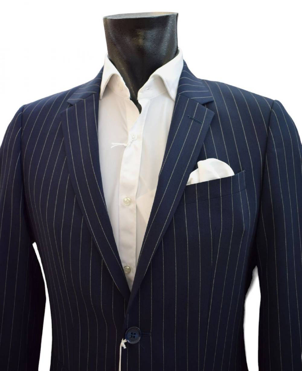 Digel Move Abito Blu Gessato Digel In Lana Marzotto Extra Slim Fit