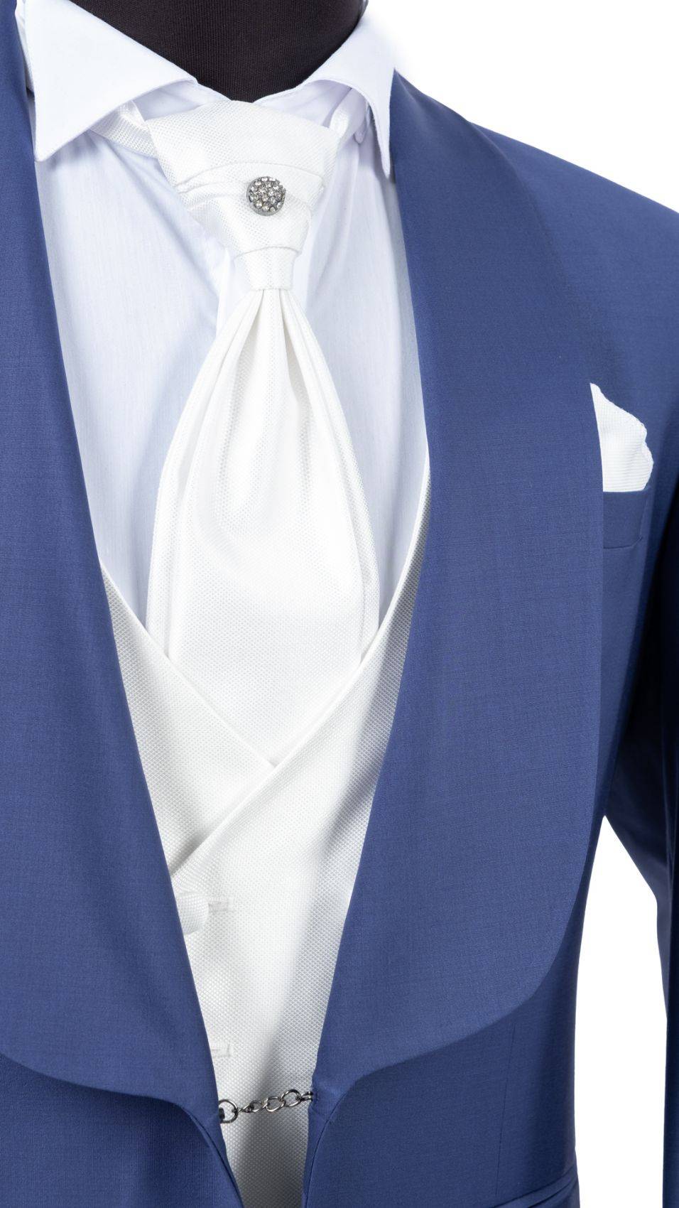 Baggi Abito Blu Marine Da Sposo Con Collo A Scialle