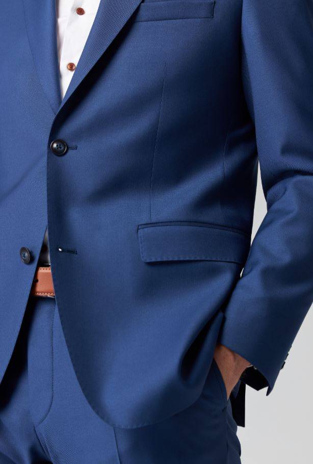 Roy Robson Abito Blu Marine Roy Robson Lana Naturale Stretch Drop Quattro Comfort Fit