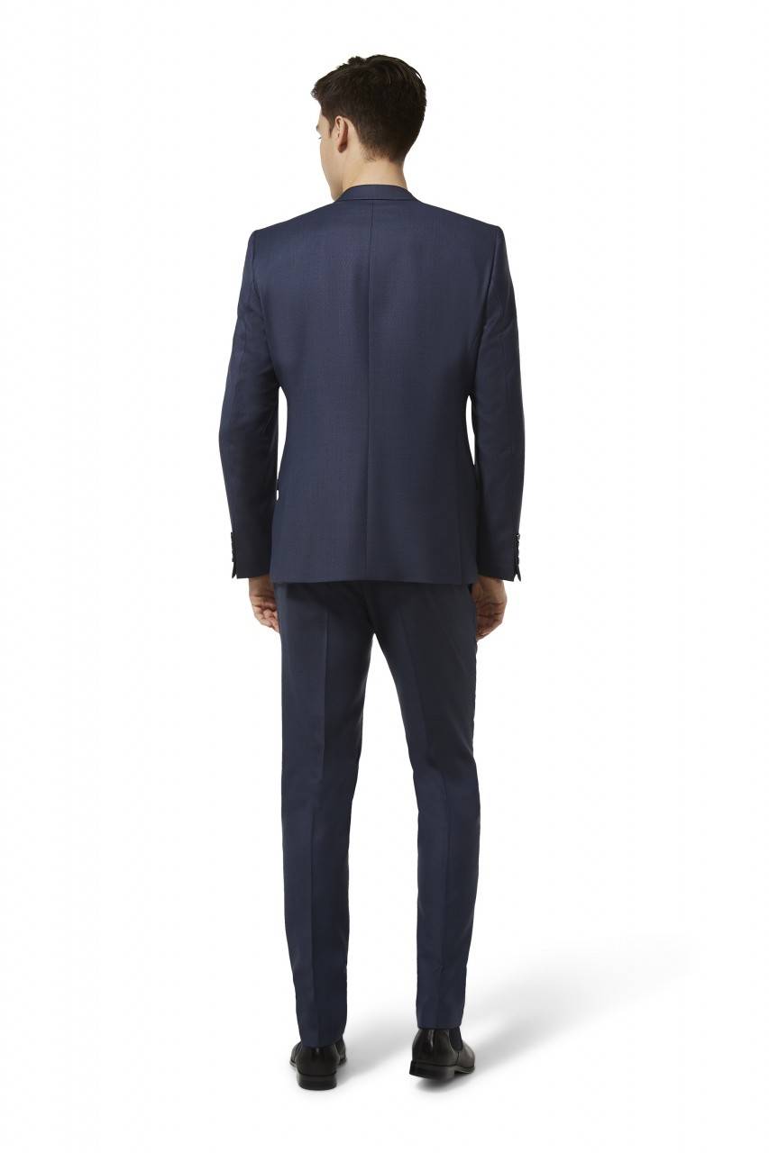 Digel Abito Blu Medio Drop Quattro Corto Slim Fit Digel In Lana Reda Super 110's