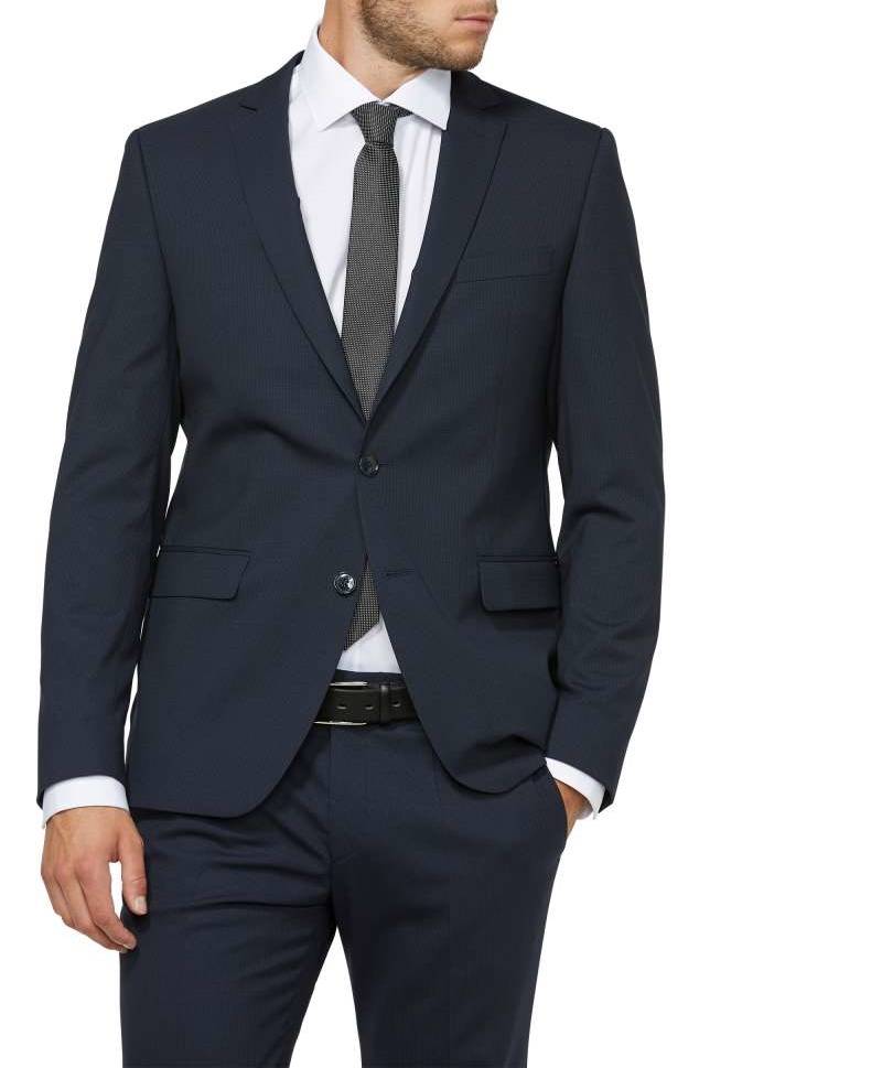 Digel Abito Blu Micro Disegno Digel Slim Fit Lana Stretch