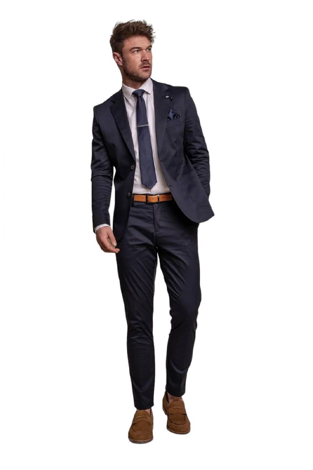 House of Cavani Abito blu navy cavani in cotone stretch sfoderato House of Cavani Abito blu navy cavani in cotone stretch sfoderato