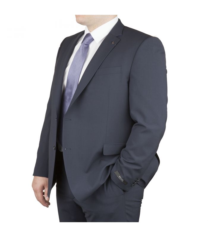 Digel Abito Blu Navy Digel Taglie Forti Drop Quatto Corto Pura Lana Marzotto