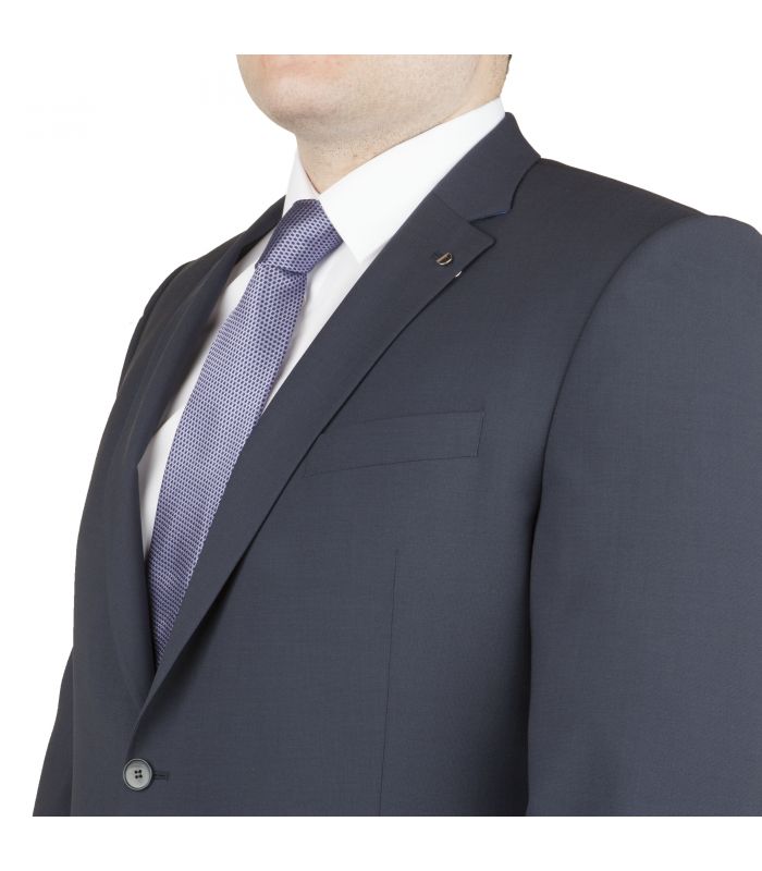 Digel Abito Blu Navy Digel Taglie Forti Drop Quatto Corto Pura Lana Marzotto