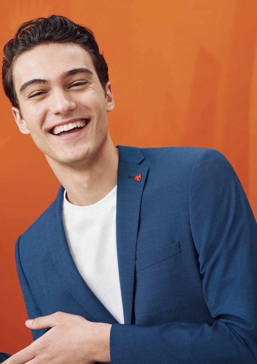 Roy Robson Abito Blu Navy Roy Robson Extra Slim Fit In Lana Bi-stretch