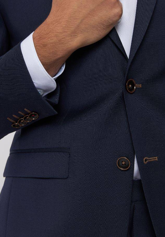 Roy Robson Abito Blu Roy Robson Slim Fit In Lana Merlane Operata