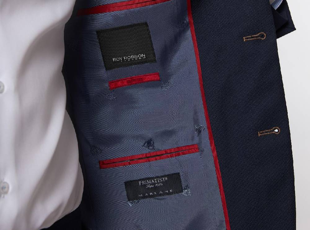 Roy Robson Abito Blu Roy Robson Slim Fit In Lana Merlane Operata