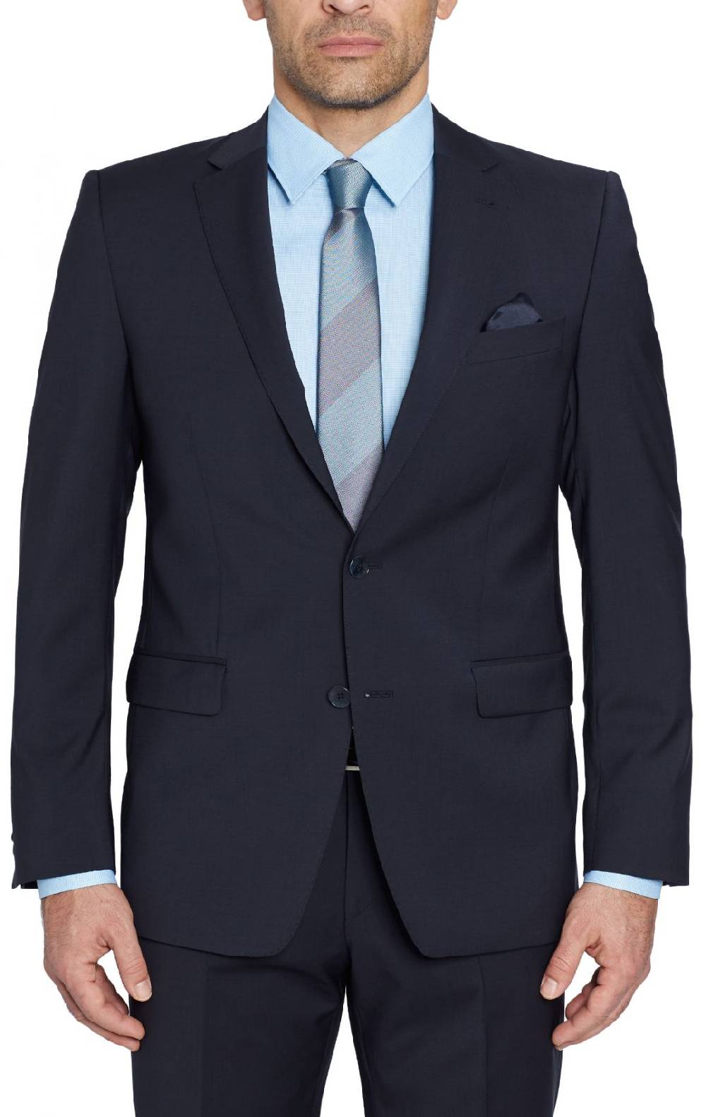 Digel Abito Blu Scuro Digel Drop Sei Modern Fit In Lana Marzotto Natural Stretch