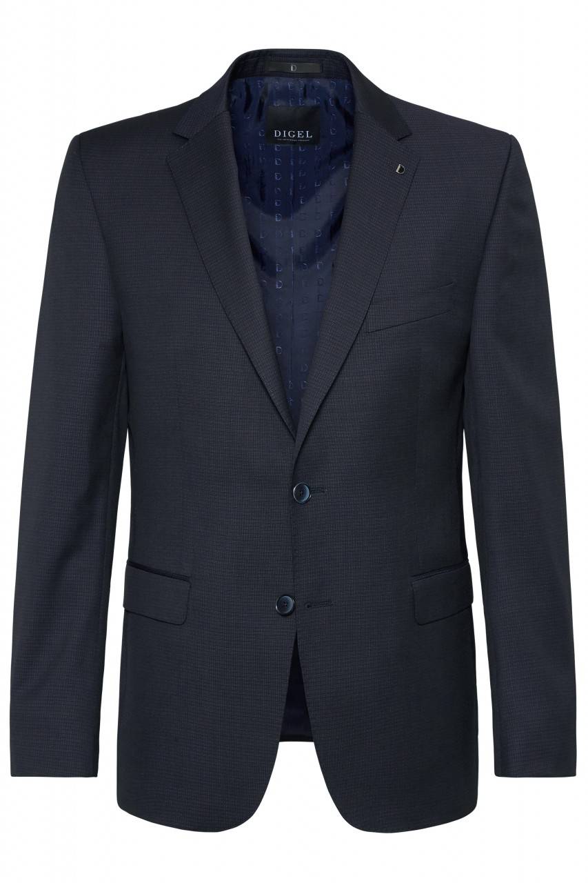 Digel Abito Blu Scuro Micro Disegno Digel Drop Sei Modern Fit Lana Reda 110's