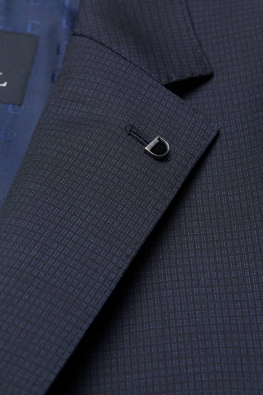 Digel Abito Blu Scuro Micro Disegno Digel Drop Sei Modern Fit Lana Reda 110's