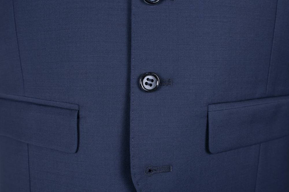 Roy Robson Abito Bluette Slim Fit Con Gilet Roy Robson Lana Stretch