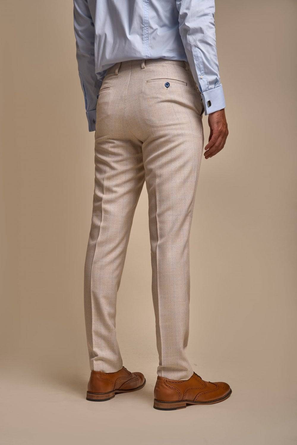 House Of Cavani Abito Cavani Doppiopetto Beige A Quadri Slim Fit