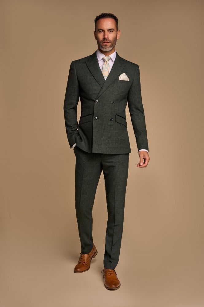 House Of Cavani Abito Cavani Doppiopetto Verde A Quadri Slim Fit