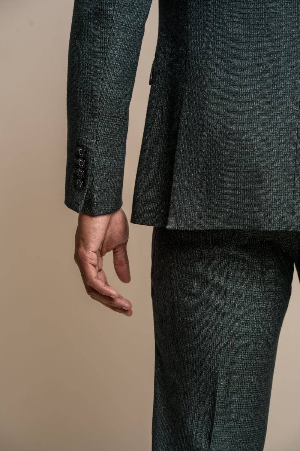 House Of Cavani Abito Cavani Verde A Quadri In Tweed Con Panciotto