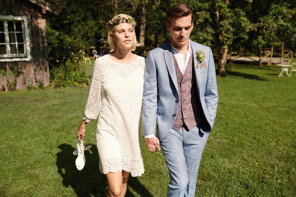 Digel Abito Celeste Country Chic Slim Fit Completo Di Gilet E Papillon