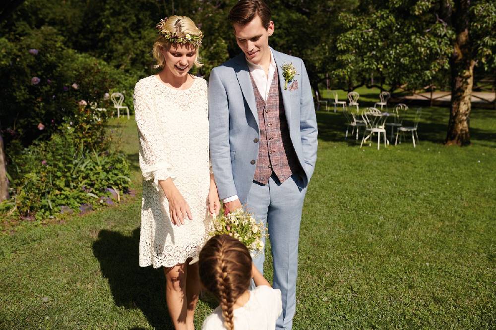 Digel Abito Celeste Country Chic Slim Fit Completo Di Gilet E Papillon