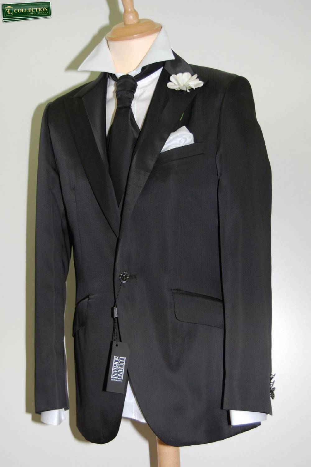 Luciano Soprani Cerimonia Abito Cerimonia Luciano Soprani Nero Con Panciotto E Cravatta