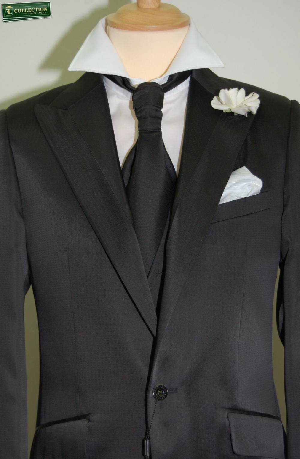 Luciano Soprani Cerimonia Abito Cerimonia Luciano Soprani Nero Con Panciotto E Cravatta