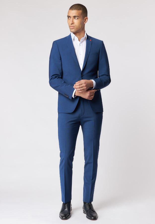 Roy Robson Abito Con Panciotto Blu Navy Roy Robson Extra Slim Fit In Lana Bi-stretch