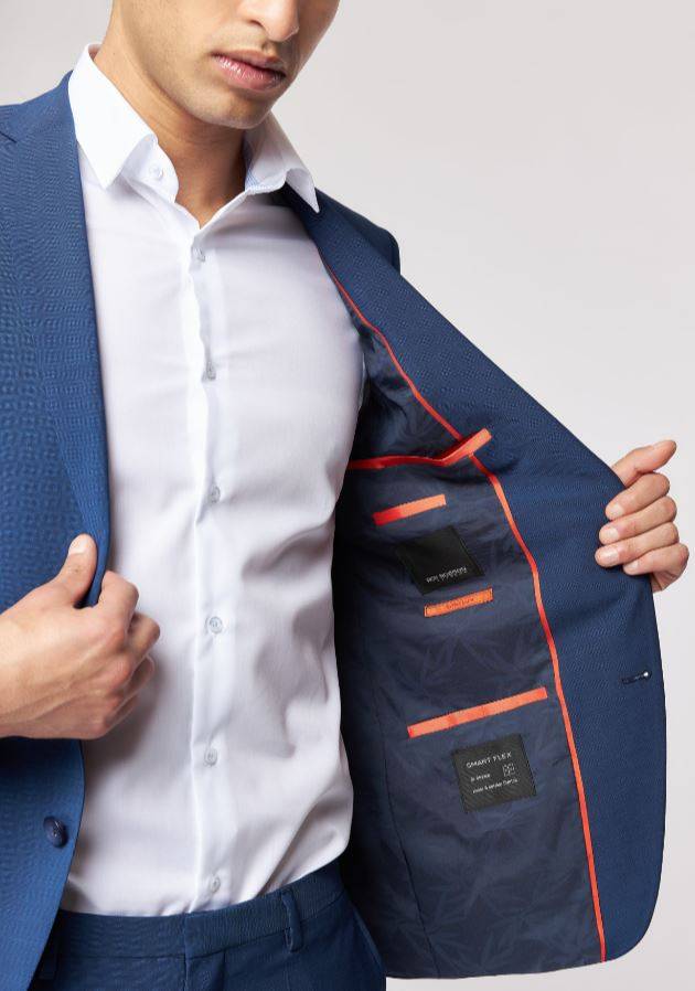 Roy Robson Abito Con Panciotto Blu Navy Roy Robson Extra Slim Fit In Lana Bi-stretch