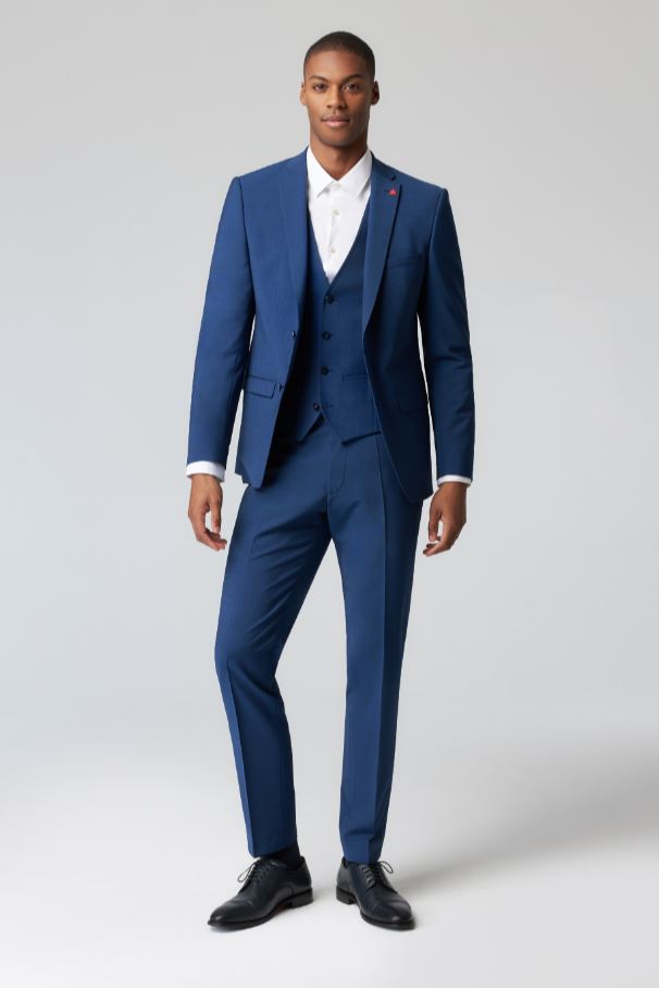Roy Robson Abito con panciotto blu navy roy robson extra slim fit in lana bi-stretch