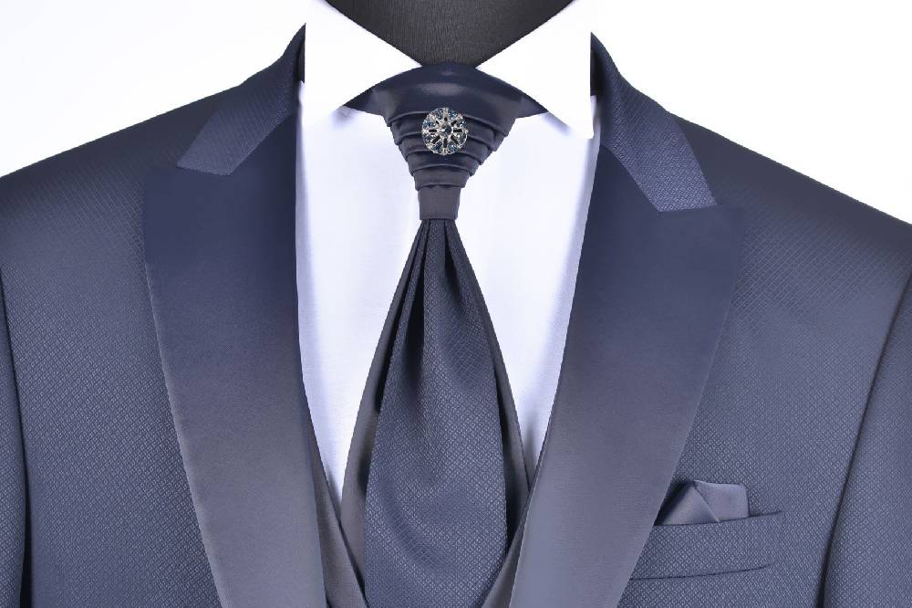 Baggi Abito Da Sposo Blu Slim Fit Baggi Con Petto A Lancia