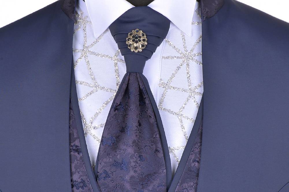 Baggi Abito Da Sposo Con Gilet E Cravatta Baggi Slim Fit