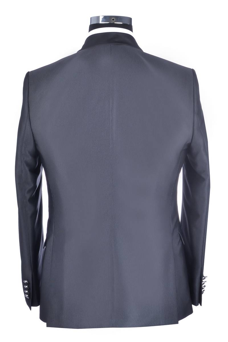 Baggi Abito Da Sposo Nero Alla Coreana Baggi Slim Fit