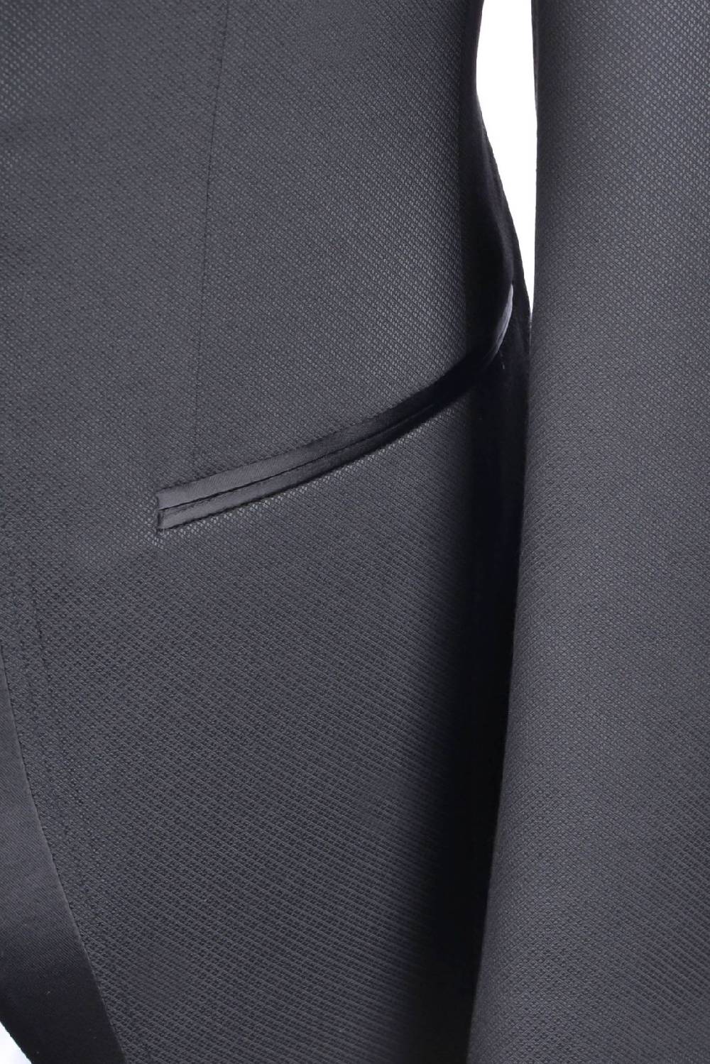 Baggi Abito Da Sposo Nero Slim Fit Baggi Con Petto A Lancia