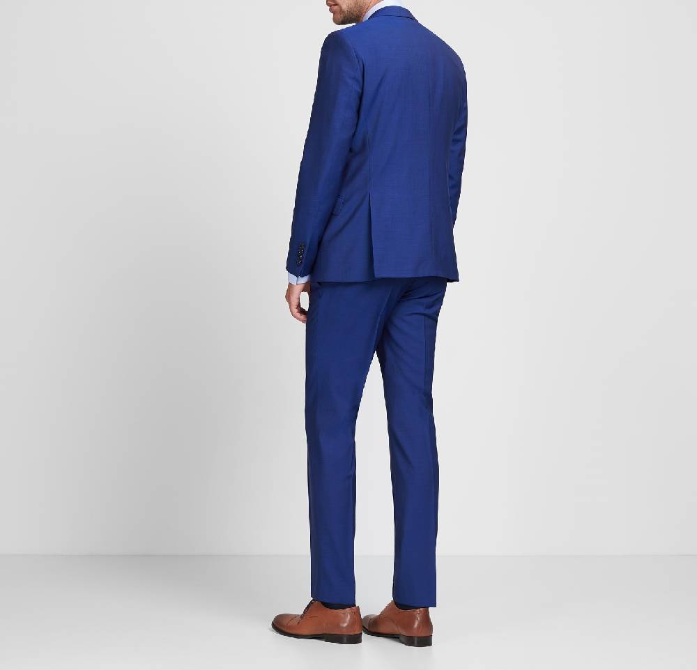 Digel Abito Digel Blu Royal Con Panciotto Slim Fit Lana Marzotto Super 100's