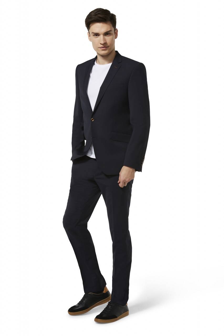 Digel Abito digel blu scuro vestibilità slim fit lana elasticizzata