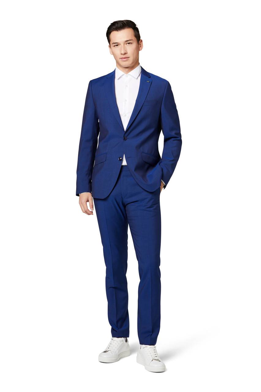 Digel Abito Digel Drop Quattro Corto Slim Fit Blu Marine Lana Marzotto Super 100's
