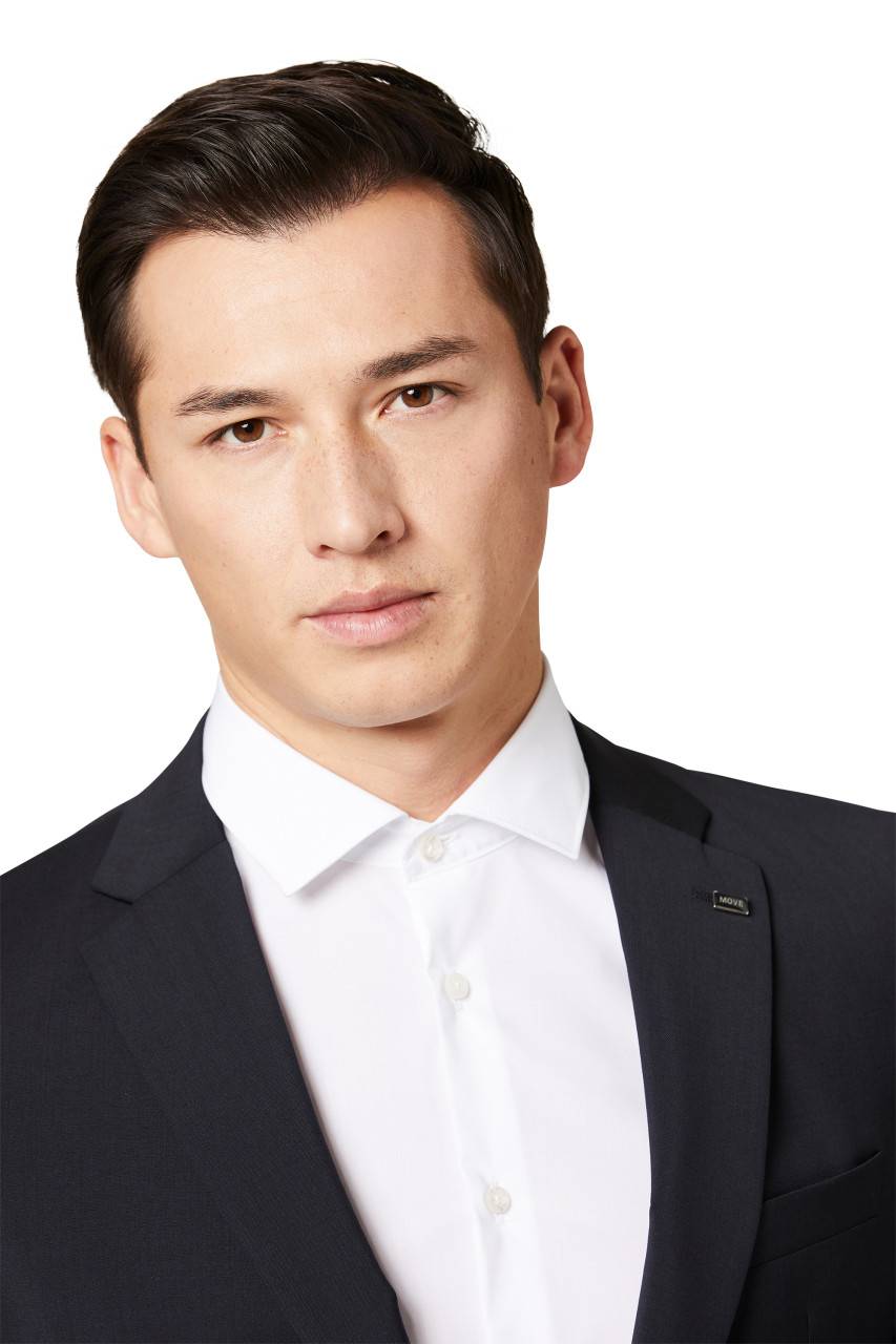 Digel Abito Digel Drop Quattro Corto Slim Fit Blu Scuro Lana Marzotto Super 100's