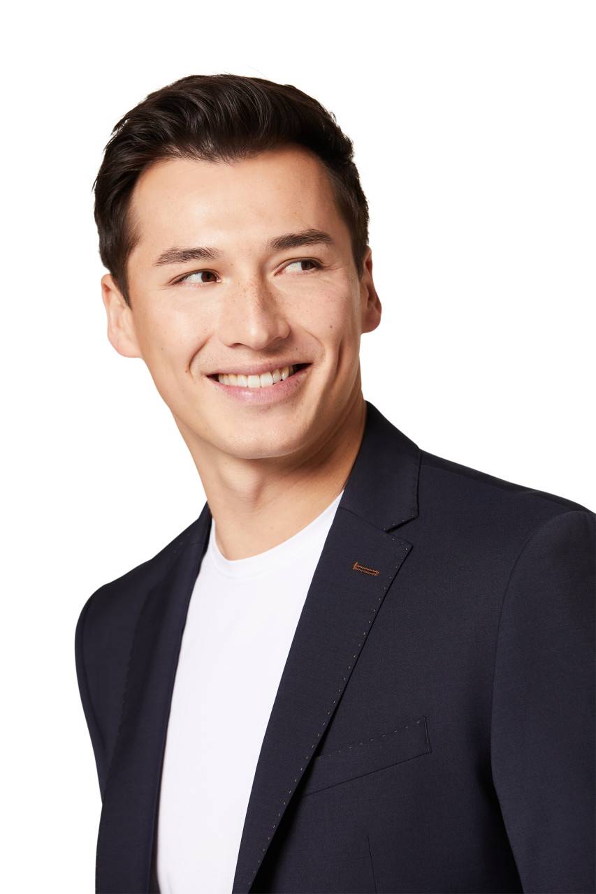 Digel Abito Digel Drop Quattro Corto Slim Fit Blu Scuro Lana Stretch