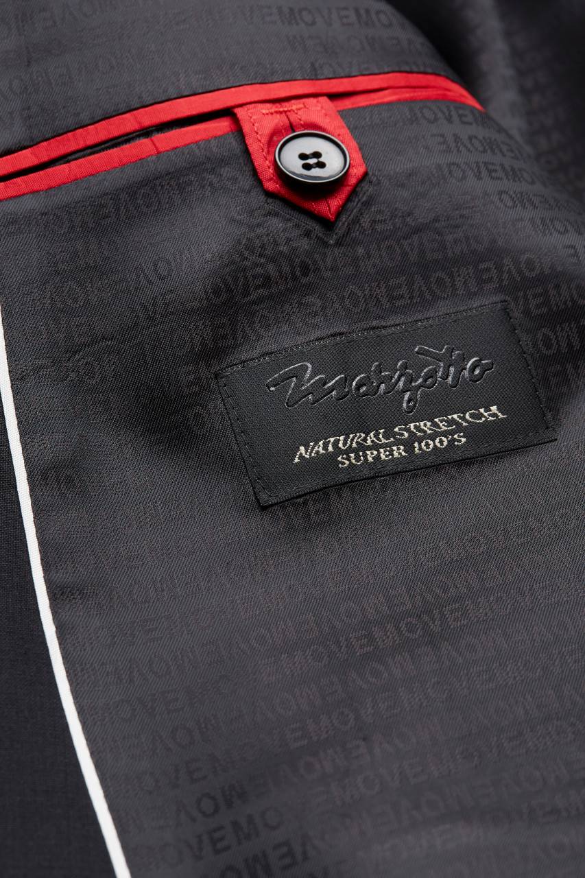 Digel Abito Digel Drop Quattro Corto Slim Fit Grigio Antracite Lana Marzotto Super 100's