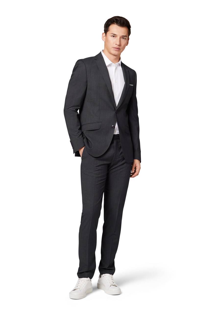 Digel Abito Digel Drop Quattro Corto Slim Fit In Pura Lana Tollegno Super 120's Blu E Grigio