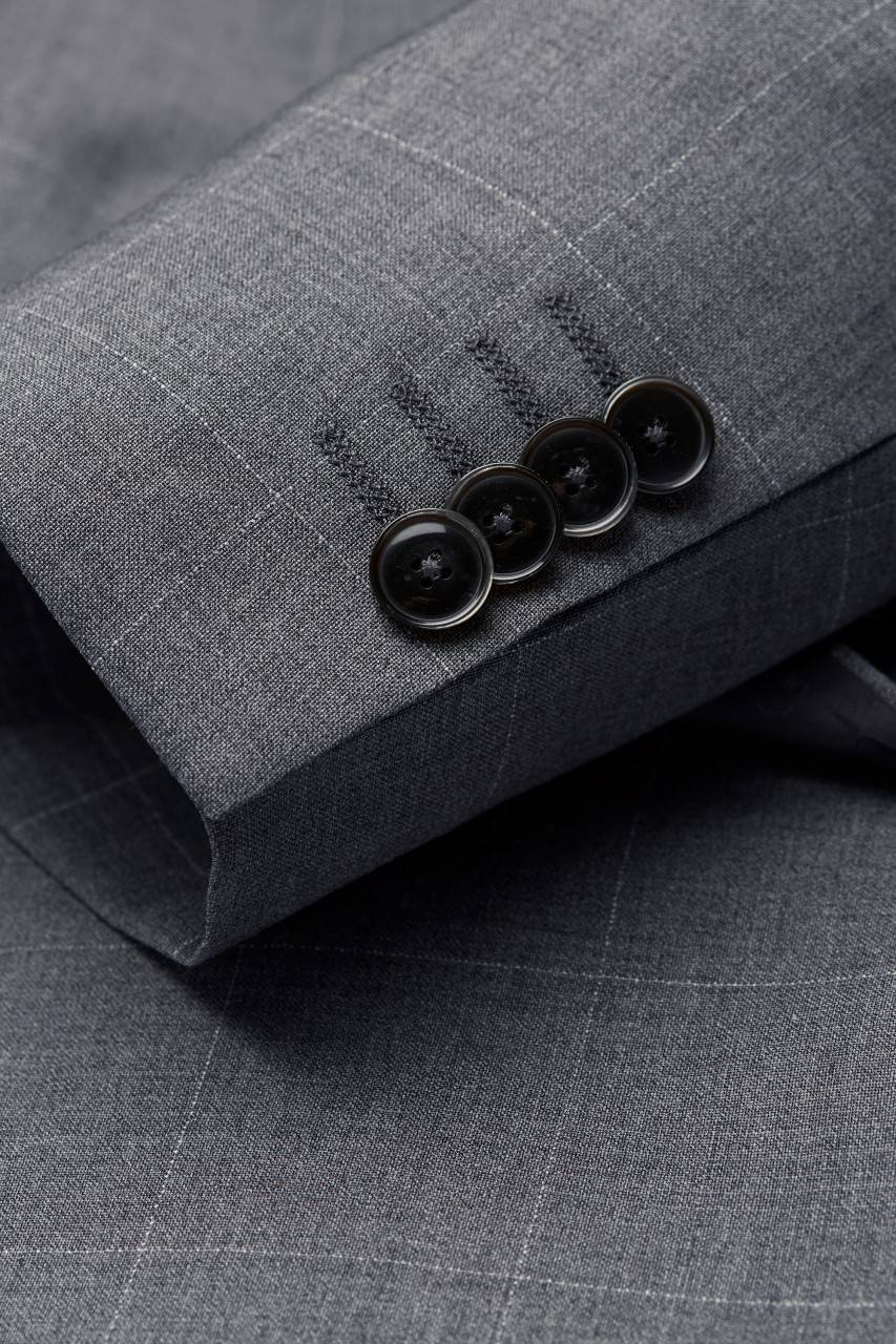 Digel Abito Digel Grigio A Quadri In Pura Lana Drop Quattro Oversize