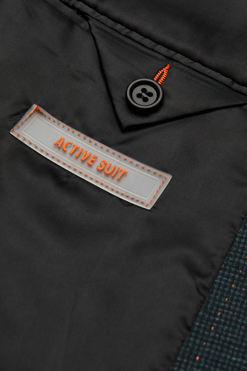 Digel Abito Digel In Jersey Extra Slim Fit Verde A Quadretti