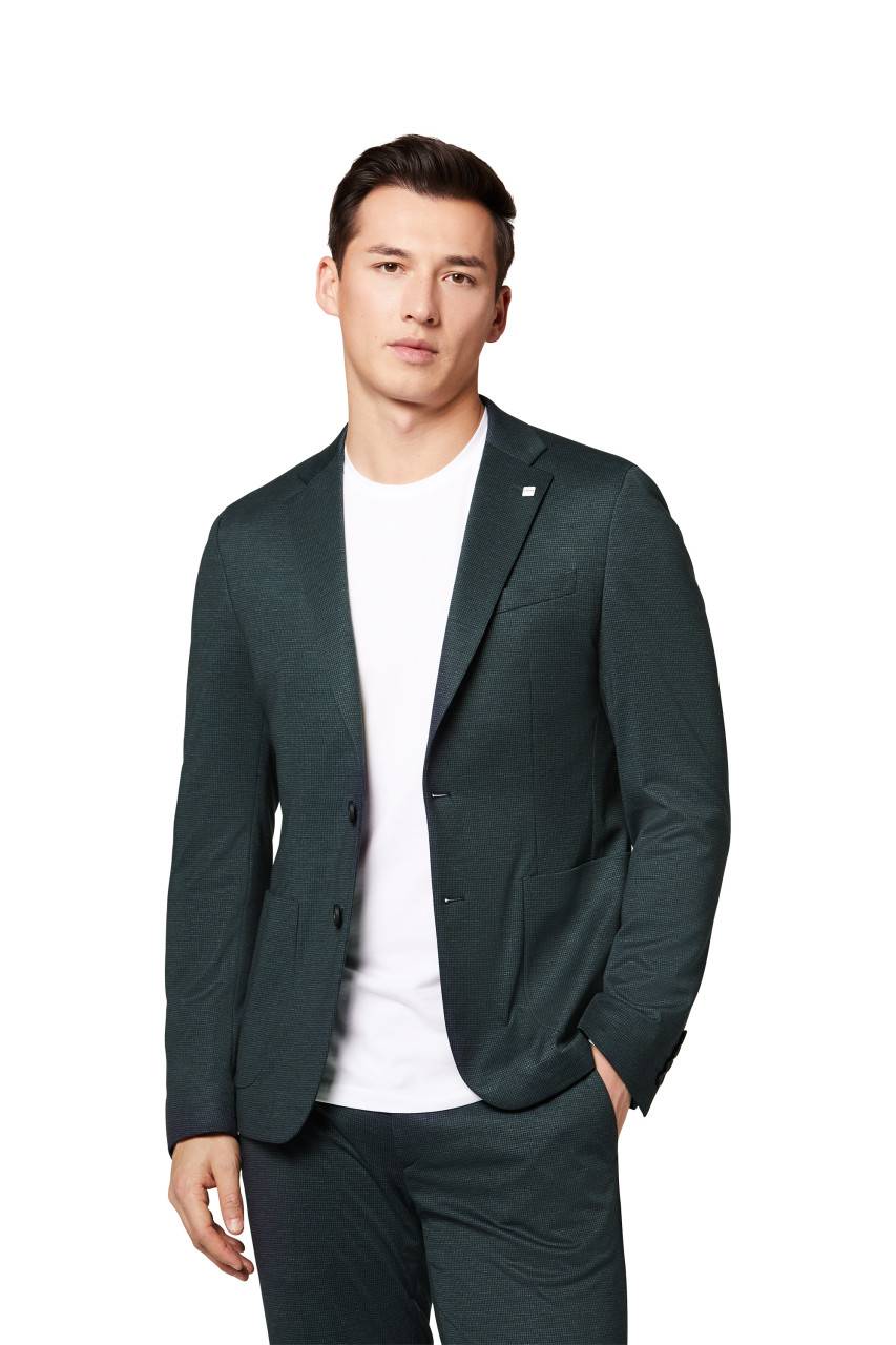 Digel Abito digel in jersey extra slim fit verde a quadretti